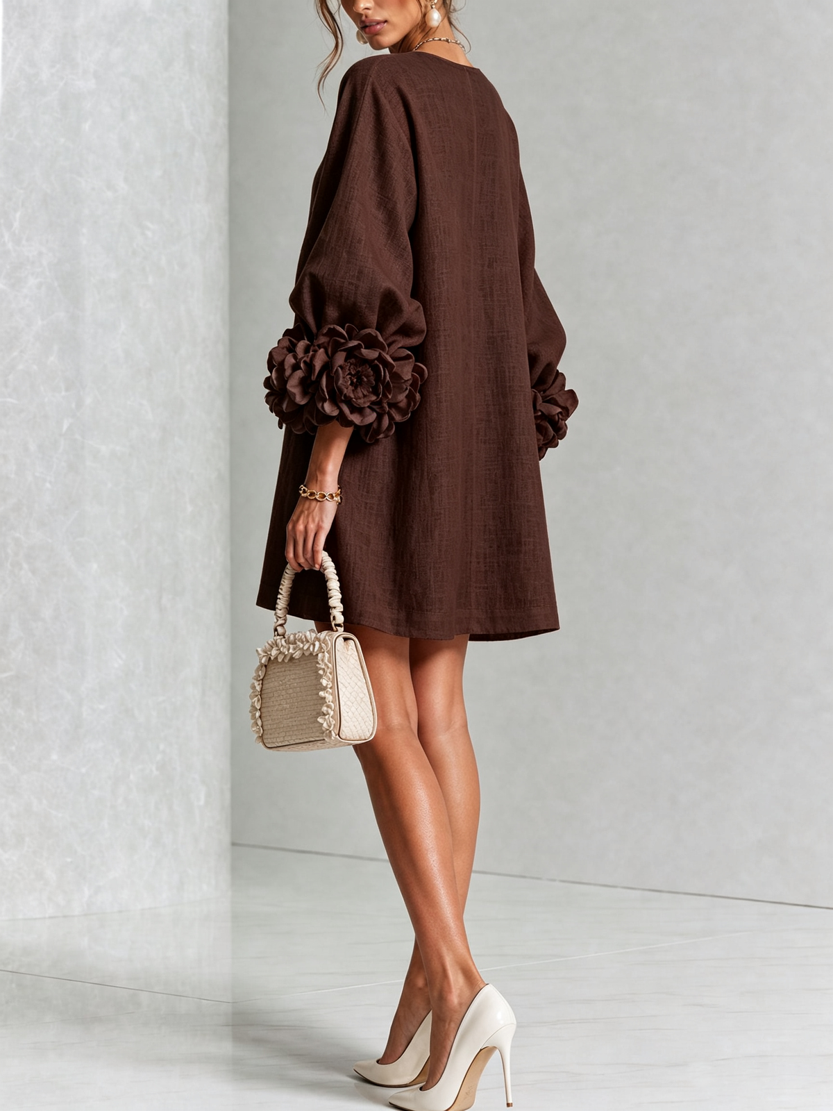 CHLOE | ROBE ÉLÉGANTE À MANCHES POUR FEMMES
