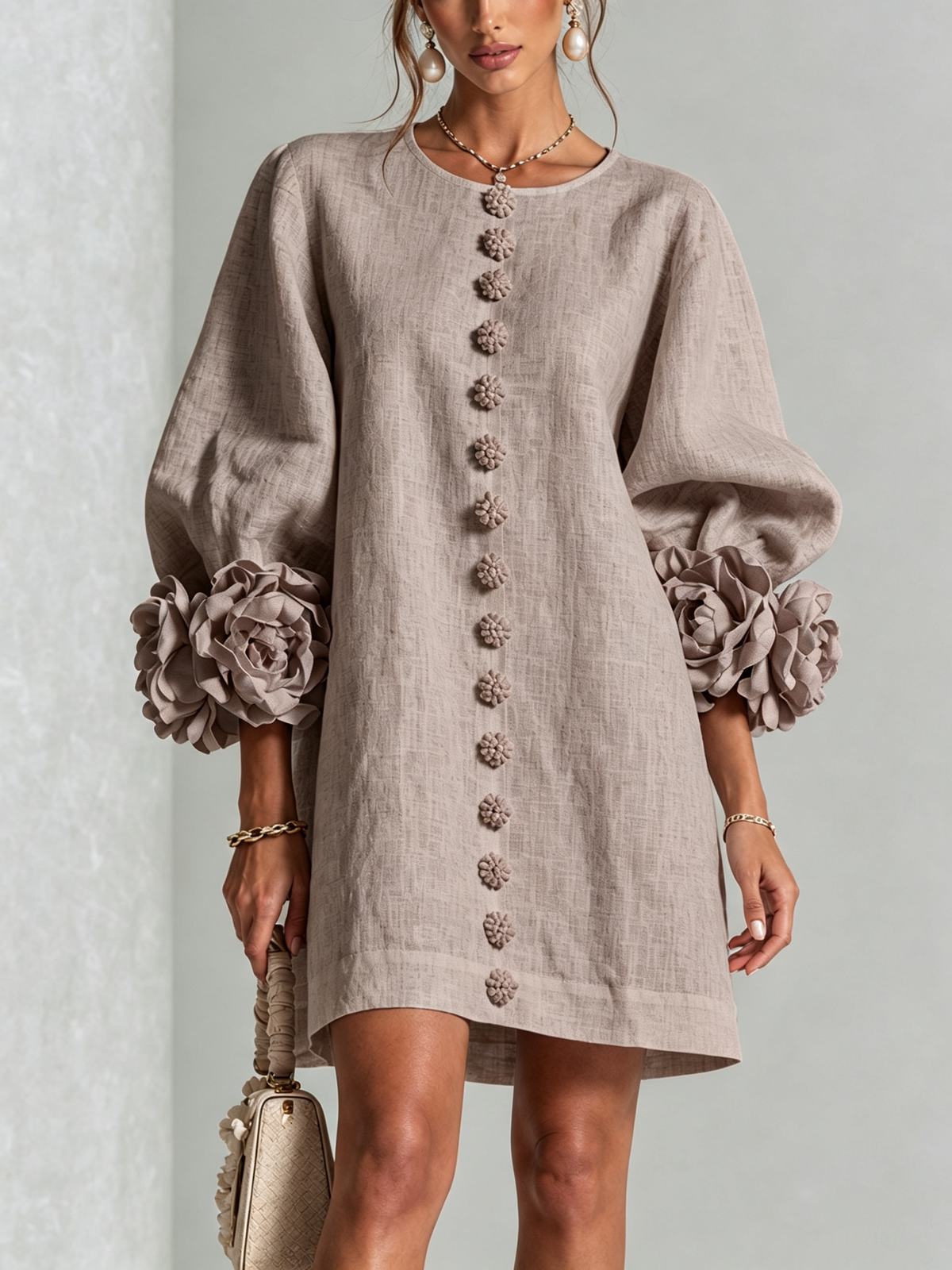 CHLOE | ROBE ÉLÉGANTE À MANCHES POUR FEMMES