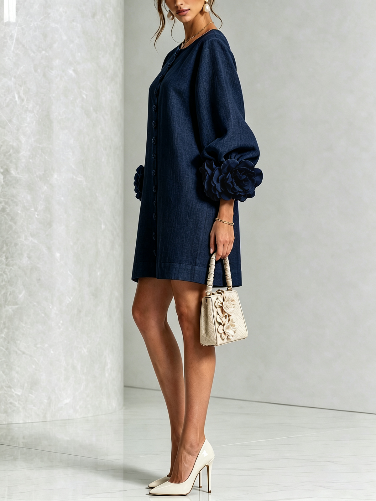 CHLOE | ROBE ÉLÉGANTE À MANCHES POUR FEMMES
