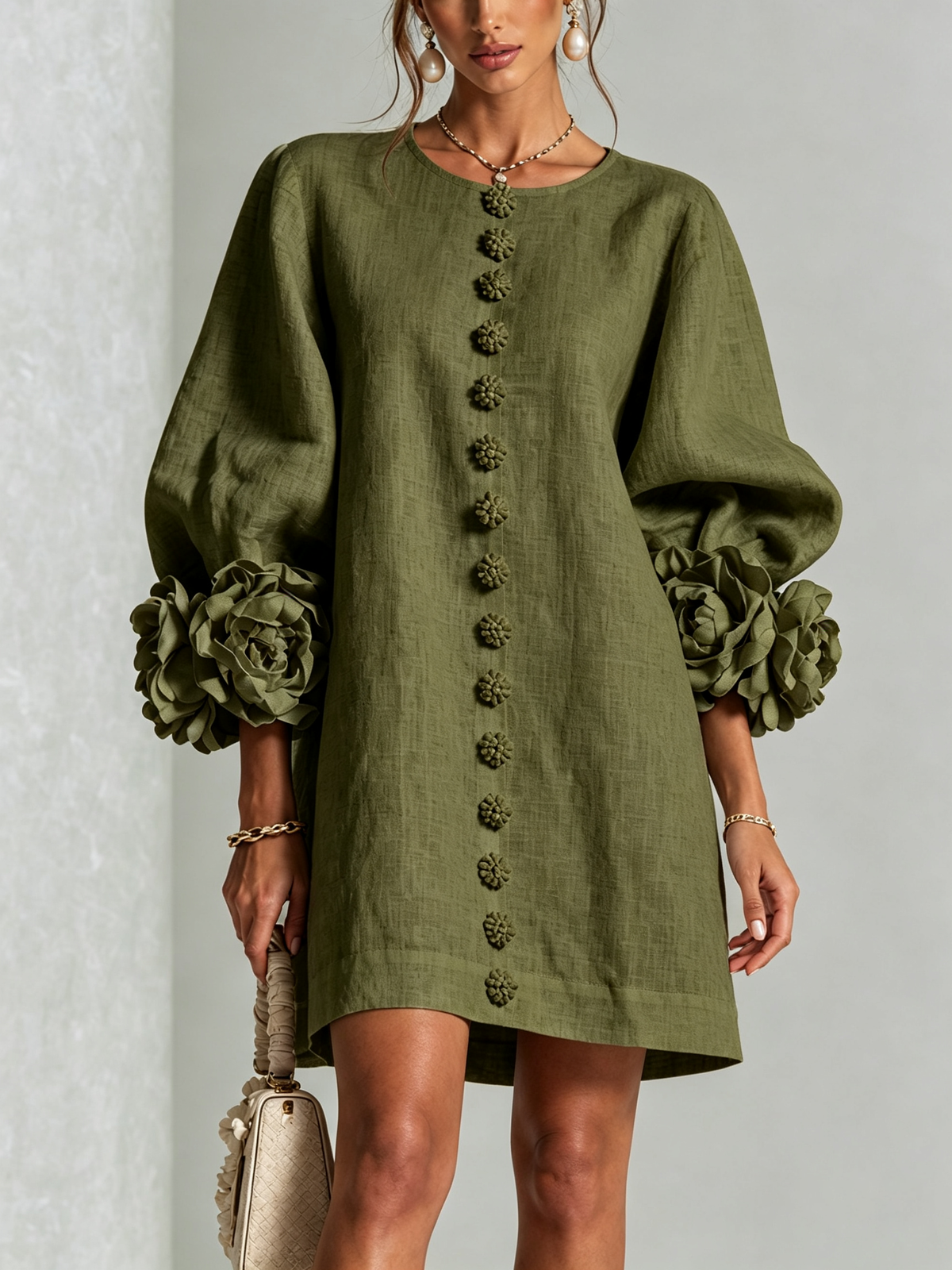 CHLOE | ROBE ÉLÉGANTE À MANCHES POUR FEMMES
