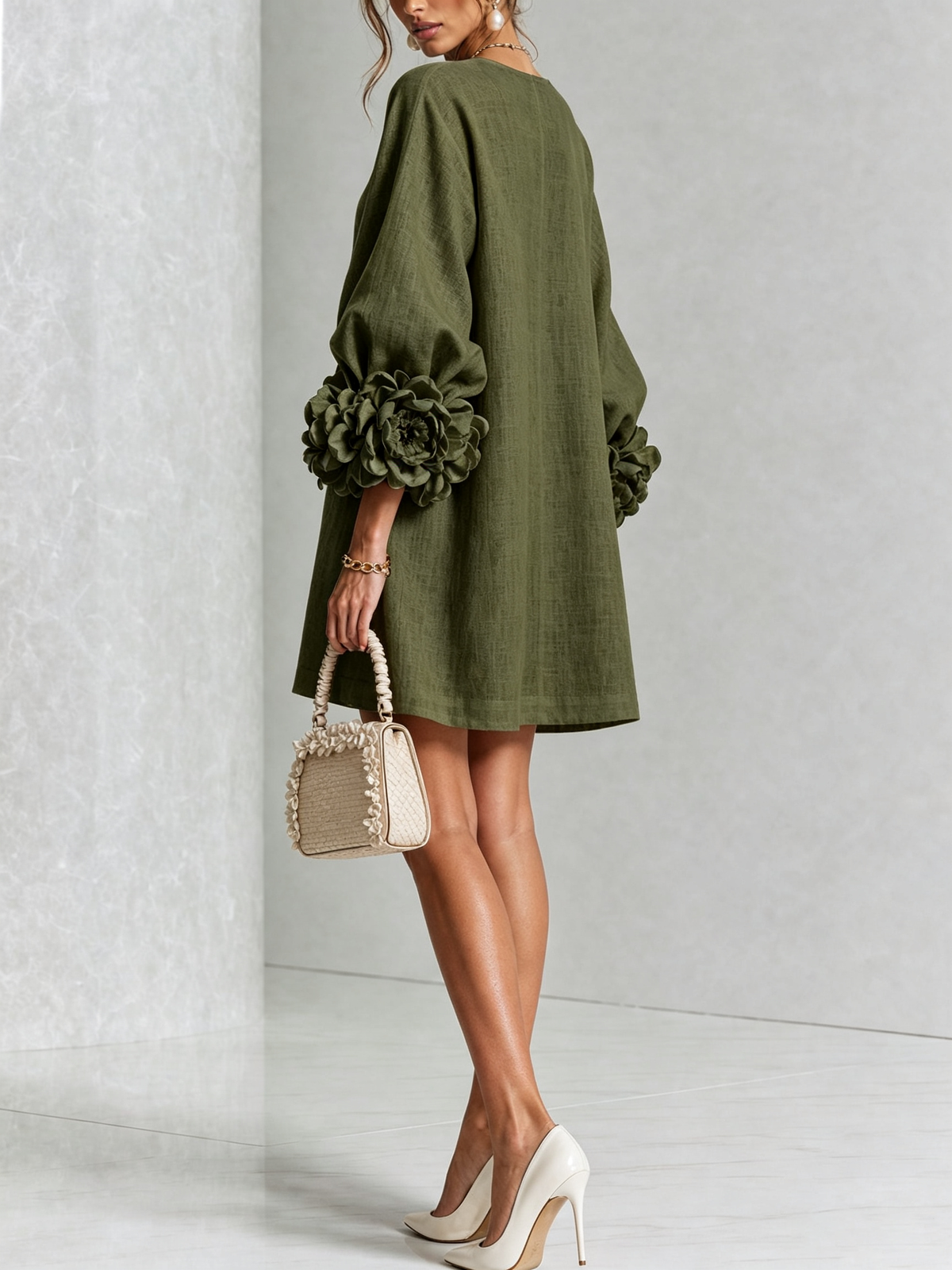 CHLOE | ROBE ÉLÉGANTE À MANCHES POUR FEMMES