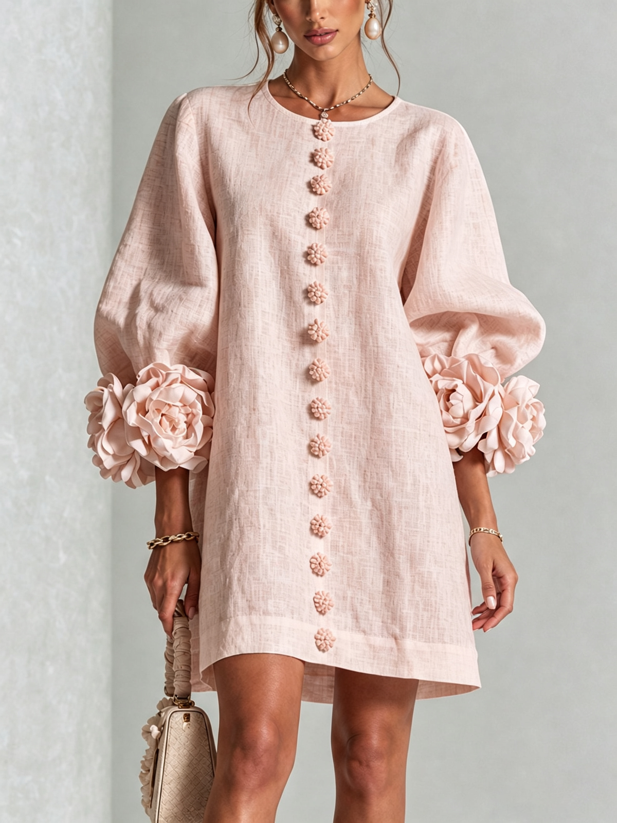 CHLOE | ROBE ÉLÉGANTE À MANCHES POUR FEMMES