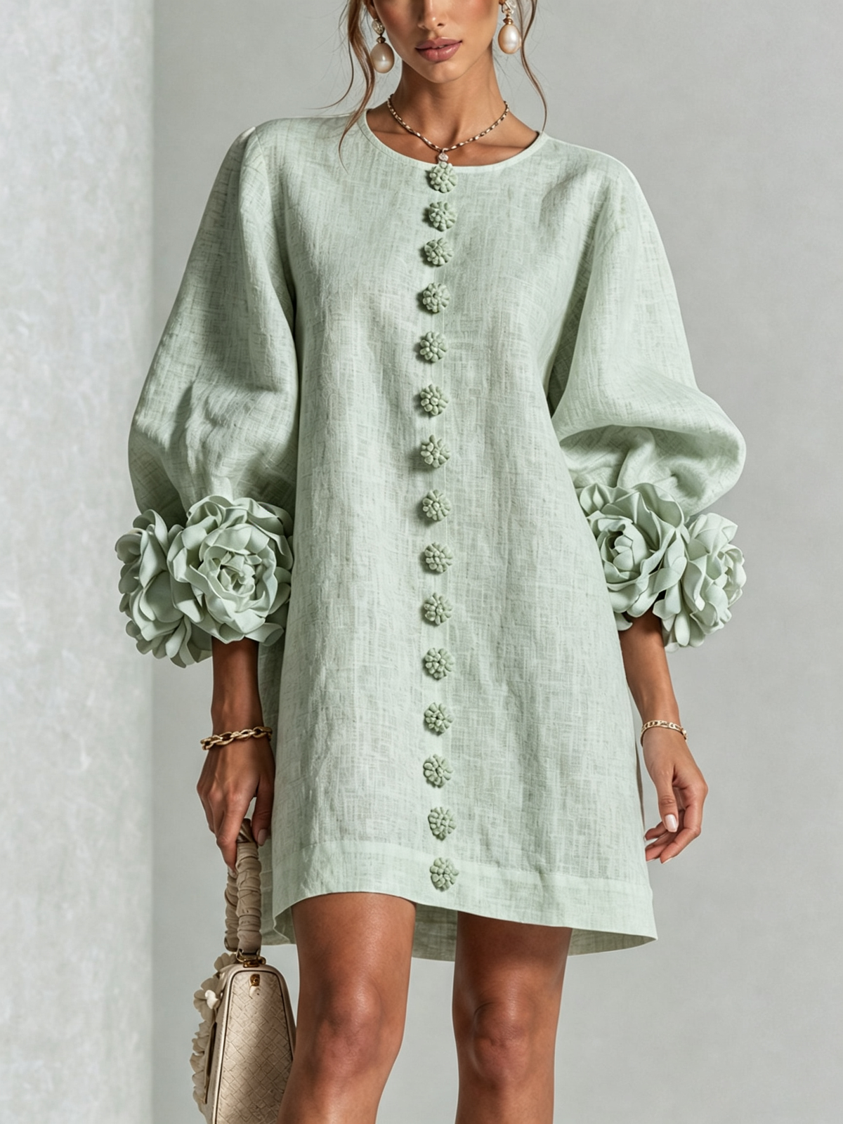 CHLOE | ROBE ÉLÉGANTE À MANCHES POUR FEMMES