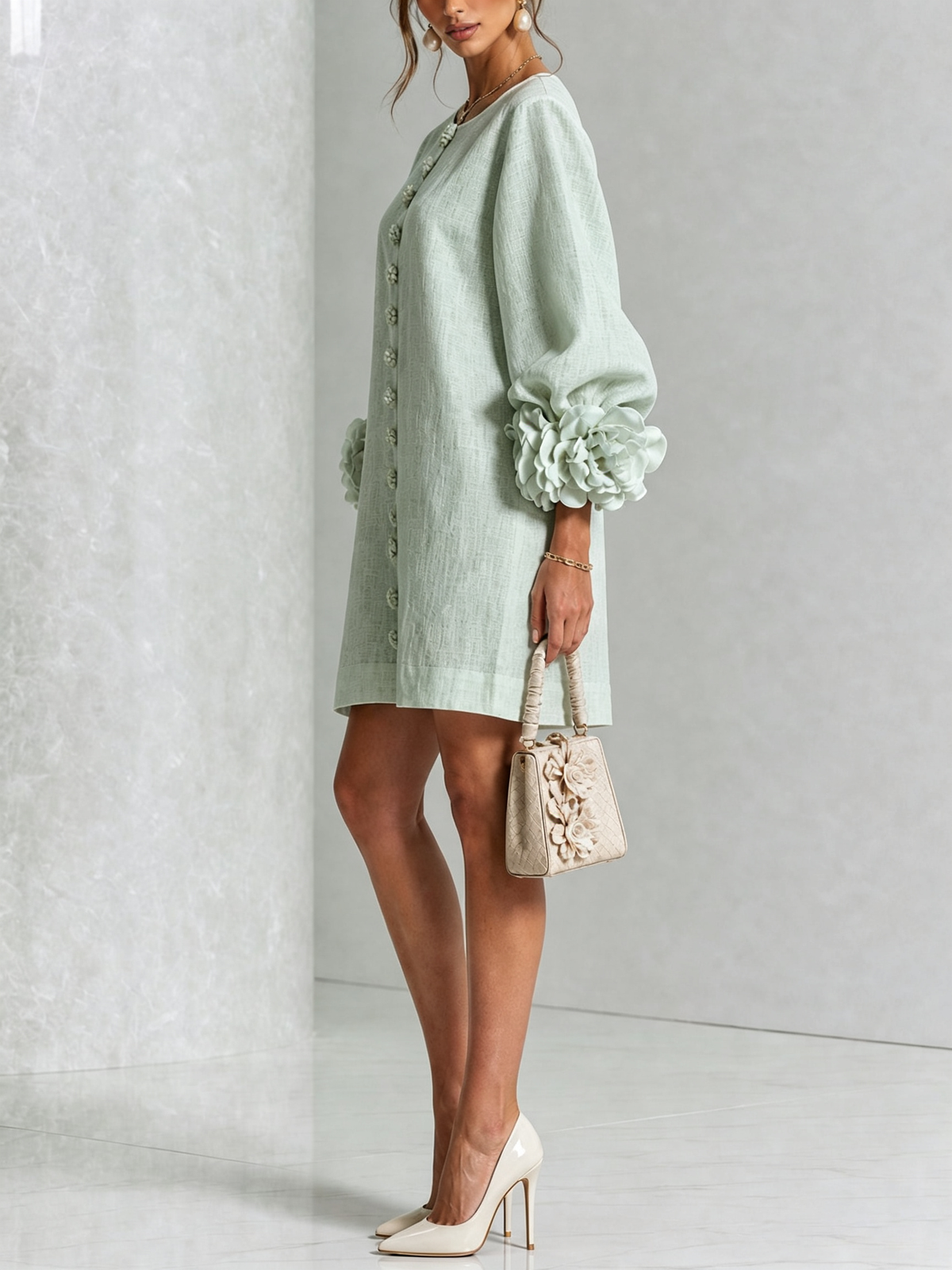 CHLOE | ROBE ÉLÉGANTE À MANCHES POUR FEMMES