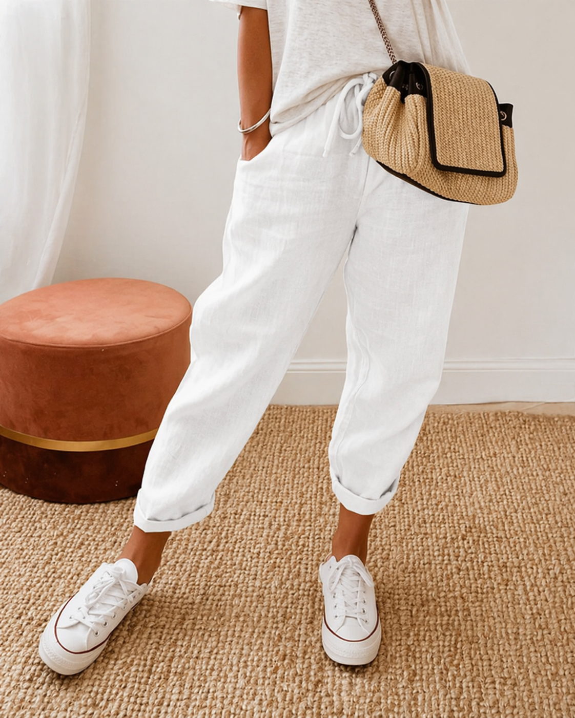 CHLOE | PANTALON LIN DÉTENDU POUR FEMMES