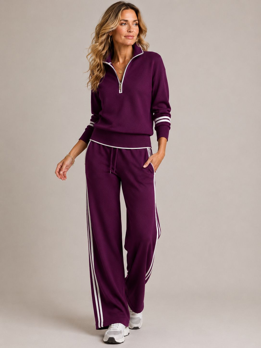 CHLOE | ENSEMBLE PANTALON ZIP MI-HAUT POUR FEMMES