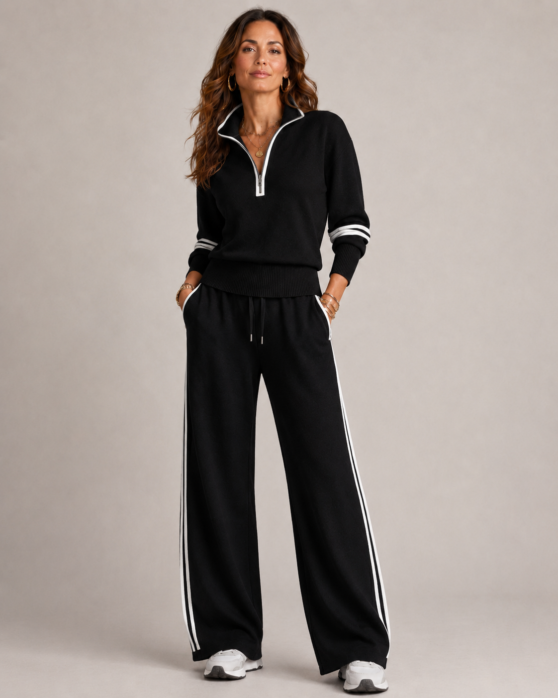 CHLOE | ENSEMBLE PANTALON ZIP MI-HAUT POUR FEMMES