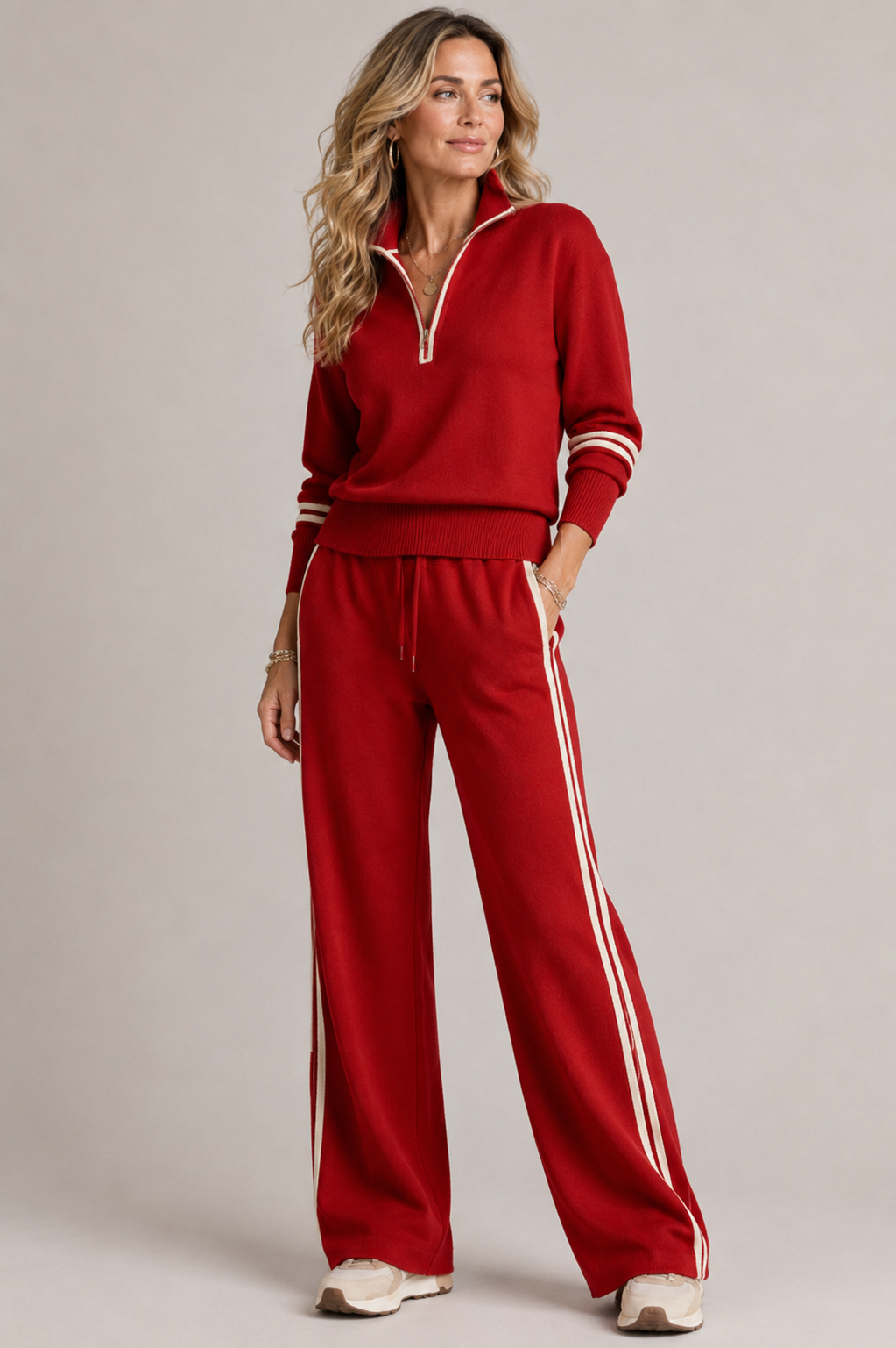 CHLOE | ENSEMBLE PANTALON ZIP MI-HAUT POUR FEMMES