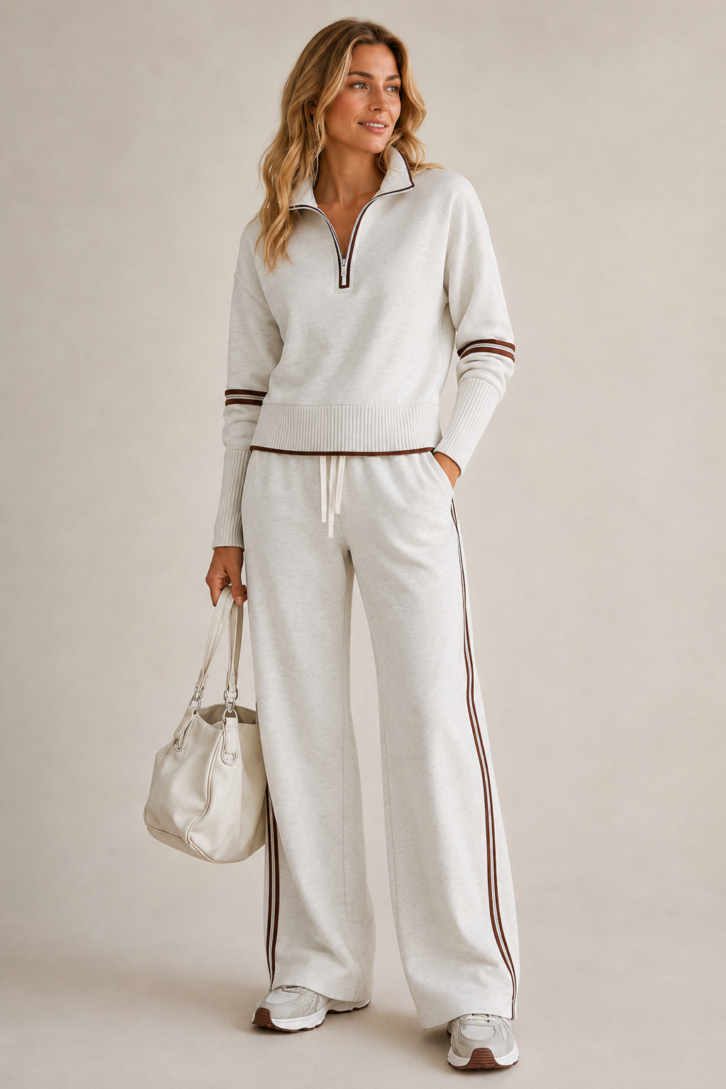 CHLOE | ENSEMBLE PANTALON ZIP MI-HAUT POUR FEMMES