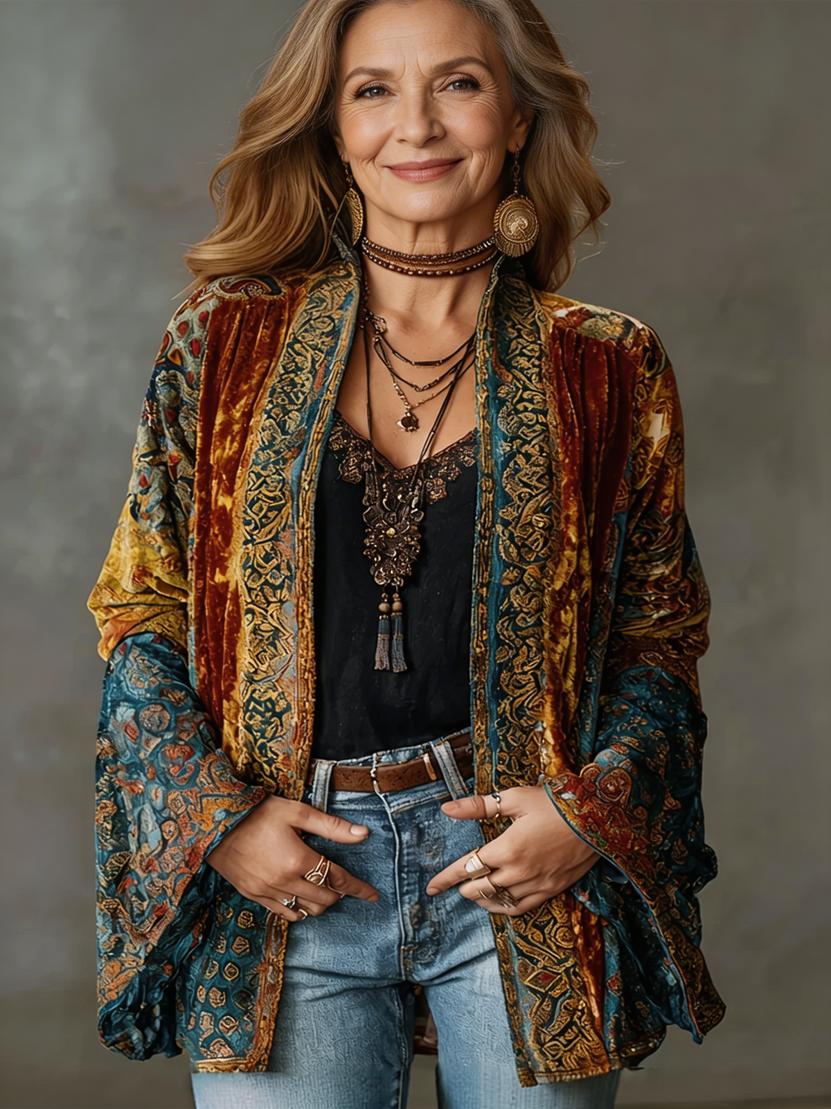 CHLOE | VESTE BOHO EN VELOURS POUR FEMMES