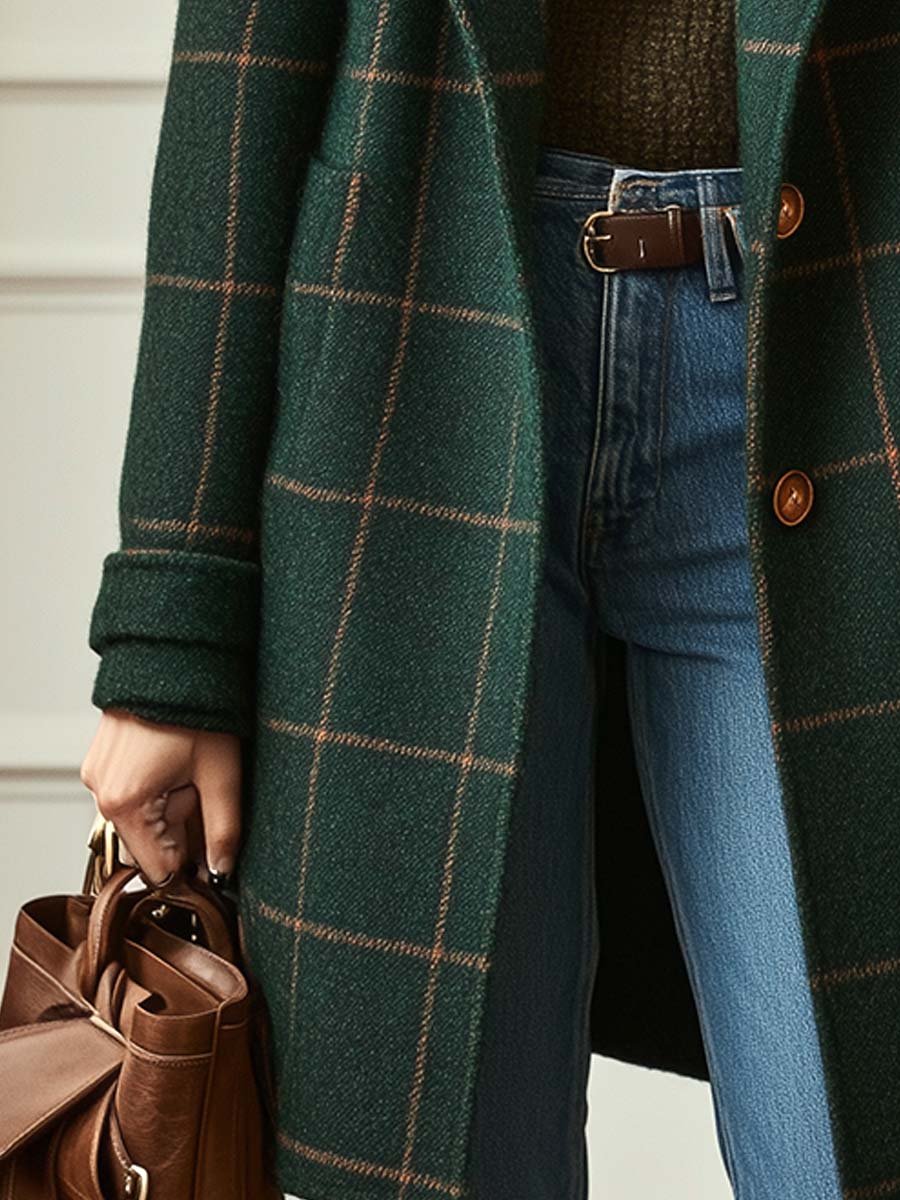 CHLOE | MANTEAU À CARREAUX POUR FEMMES