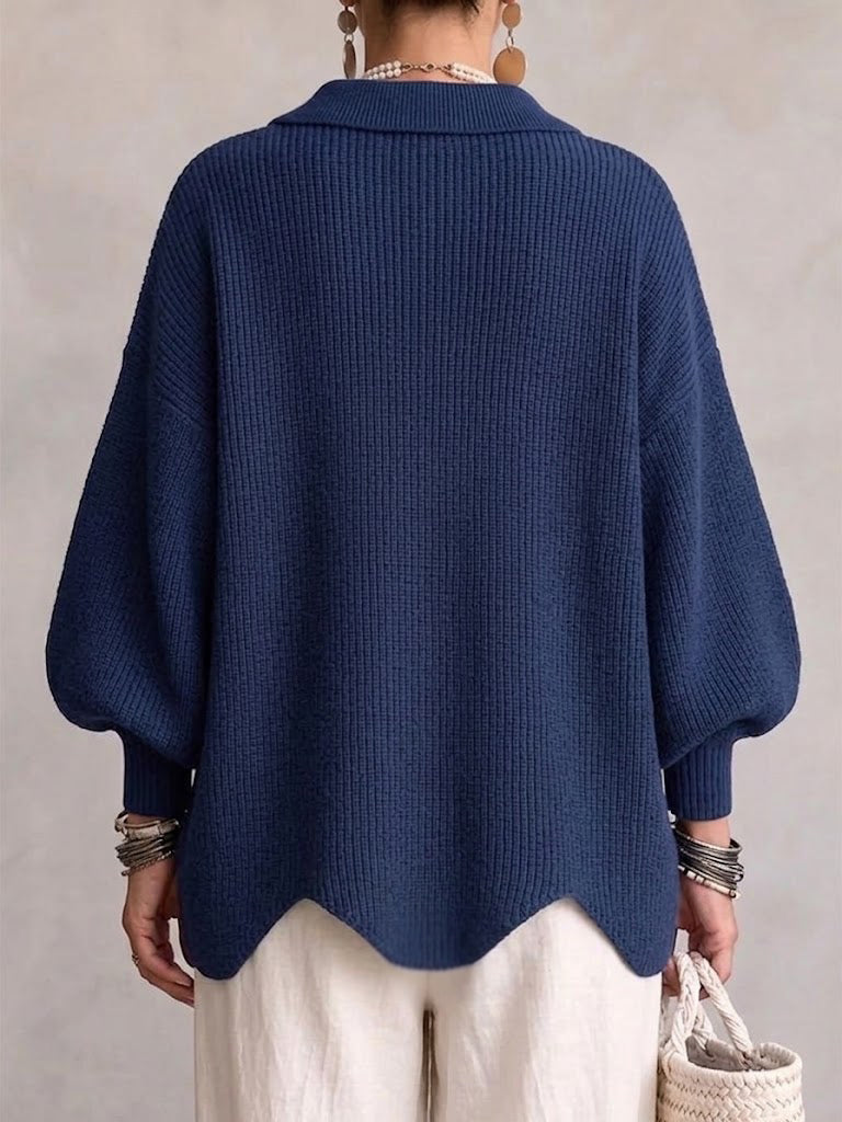 CHLOE | GILET EN TRICOTÉE À COL OVERSIZE POUR FEMMES